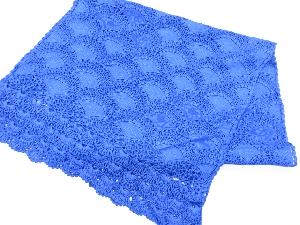 リサイクル　リボン織青海波に花模様ショール